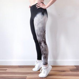 Daub + Design Black Tie Dyed Workout Leggings Tie Dye Yoga Pants